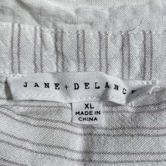 Jane and Delancy White Short Sleeve Button Down Shirt Loose Fit Women's XL EUC - Picture 4 of 6